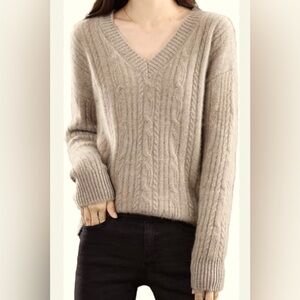 New With Tag 💫Jason Wu V-Neck Sweater in Soft Brown